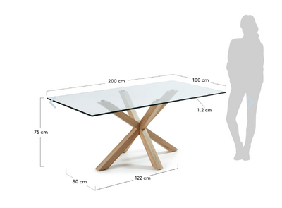 Arya Glass Top Dining Table - Full House Furniture