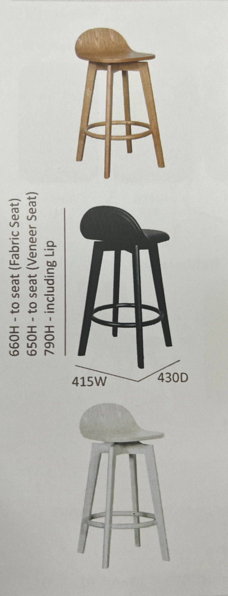 Caulfield bar stool - Full House Furniture