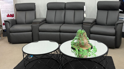 FLOOR CLEARANCE-Duke - Home Theatre Wallsaver - Leather - Full House Furniture