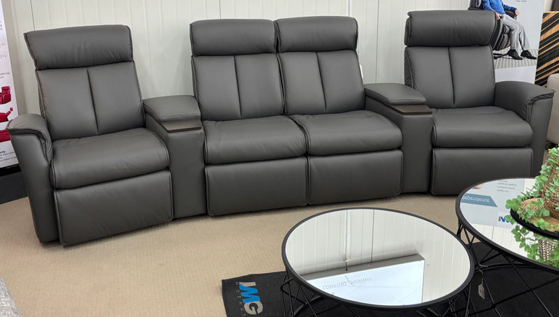 FLOOR CLEARANCE-Duke - Home Theatre Wallsaver - Leather - Full House Furniture