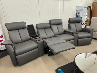 FLOOR CLEARANCE-Duke - Home Theatre Wallsaver - Leather - Full House Furniture