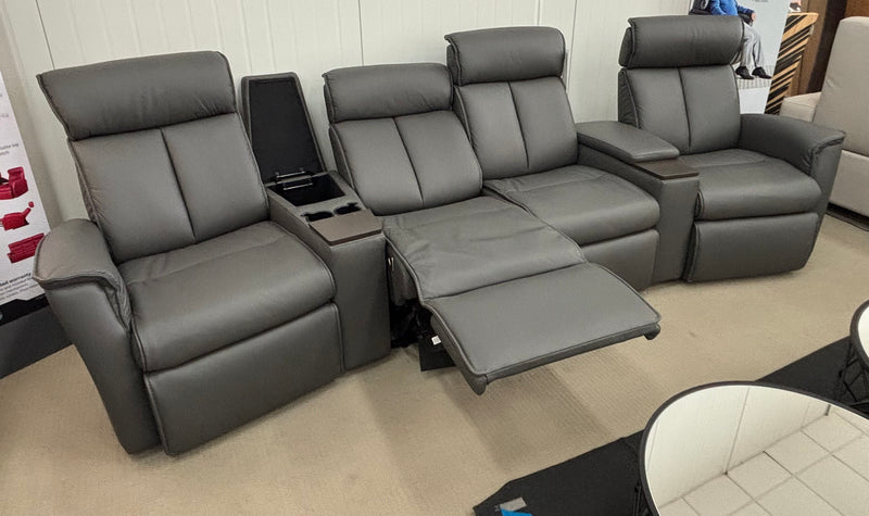 FLOOR CLEARANCE-Duke - Home Theatre Wallsaver - Leather - Full House Furniture