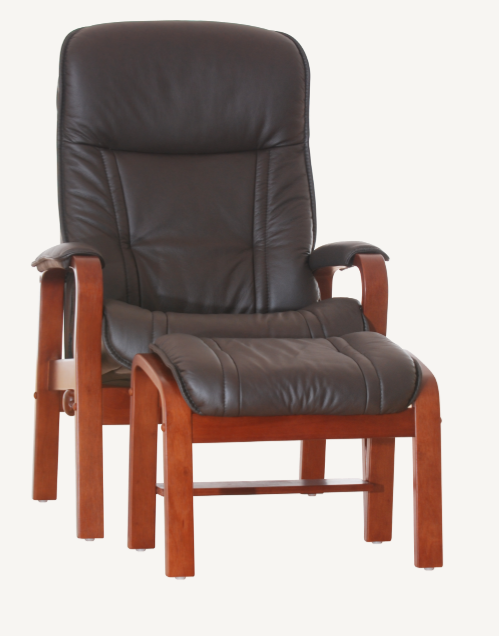 Jade Recliner & Ottoman-Prime Leather - Full House Furniture