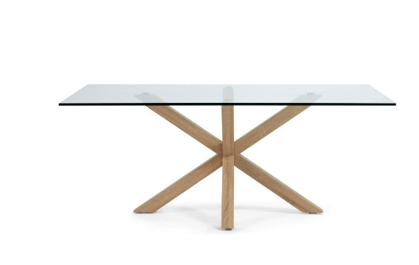 Arya Glass Top Dining Table - Full House Furniture